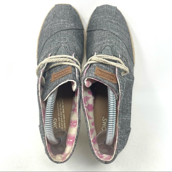 Toms Canvas Wedge Denim Grey Womens 9 - Picture 6 of 8